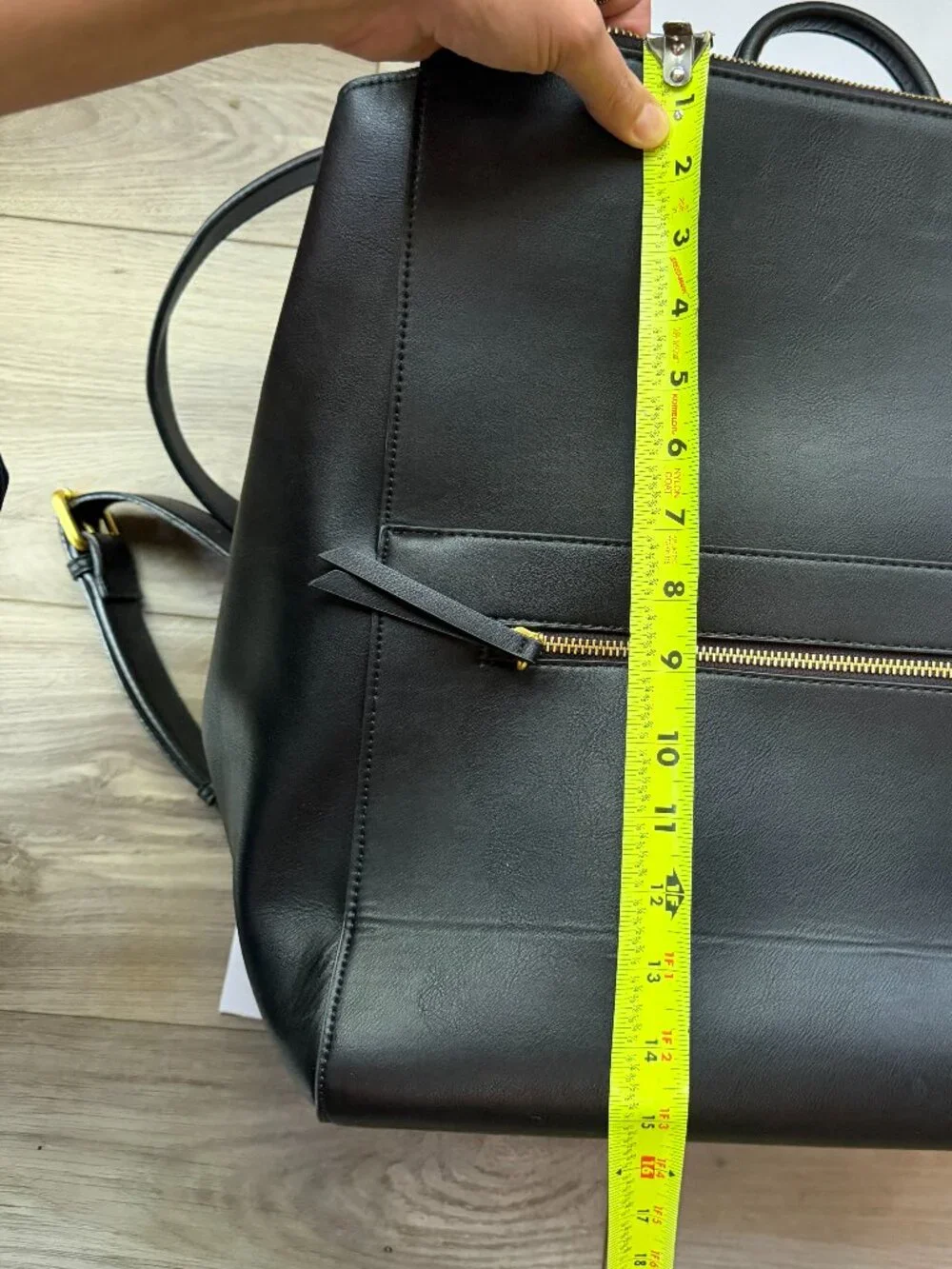 Fawn Design Square Black Faux Leather Diaper Bag